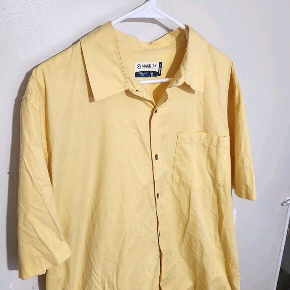 Magellan magshield Men Shirt Size Xl short sleeve yellow light Color       B1 - Picture 2 of 9